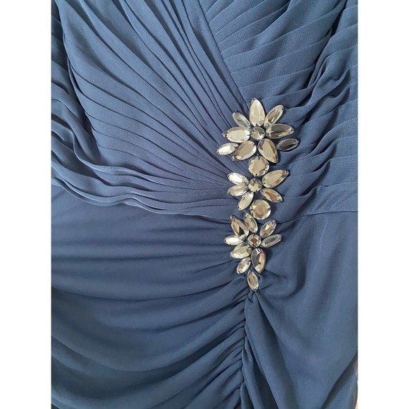 Adrianna Papell Drape Gown Navy 8 NWT - Picture 6 of 7